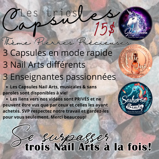 TRIO CAPSULES NAILART | Pierres Précieuses