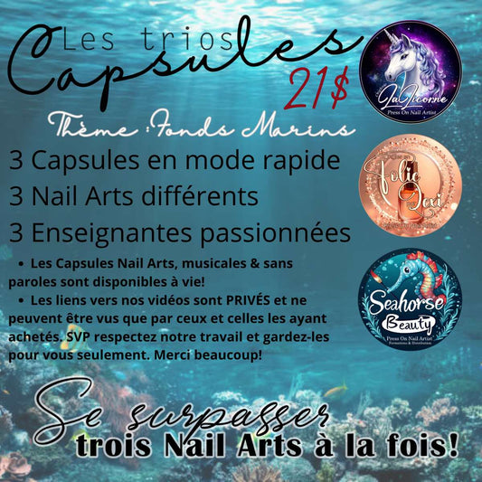 TRIO CAPSULES NAILART | Fonds Marins