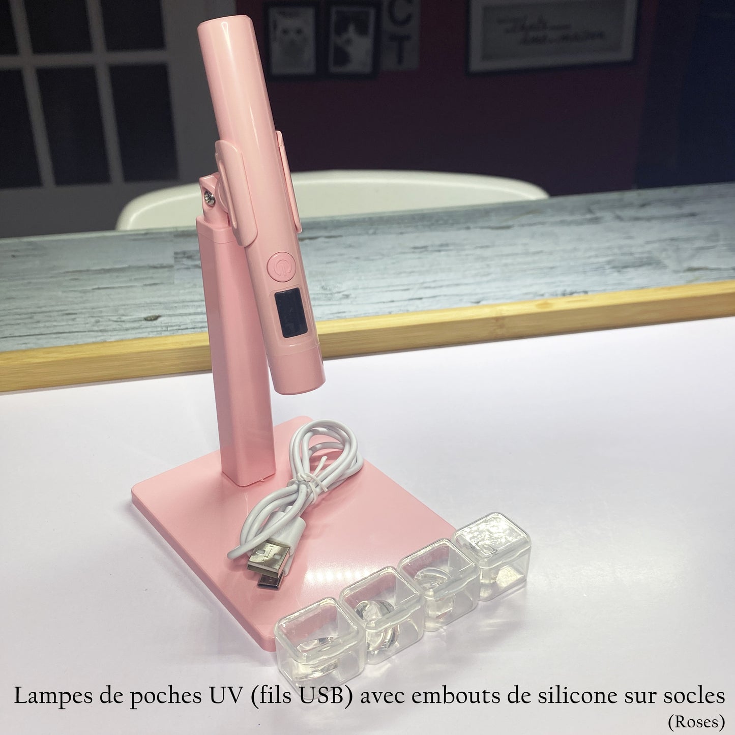 Lampes de poches UV avec embouts de silicone (sur socle)