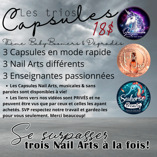 TRIOS CAPSULES NAILART | Babyboomers & Dégradés (3 Techniques)