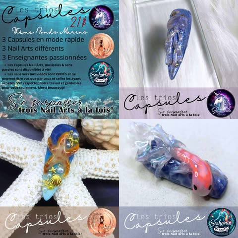TRIO CAPSULES NAILART | Fonds Marins
