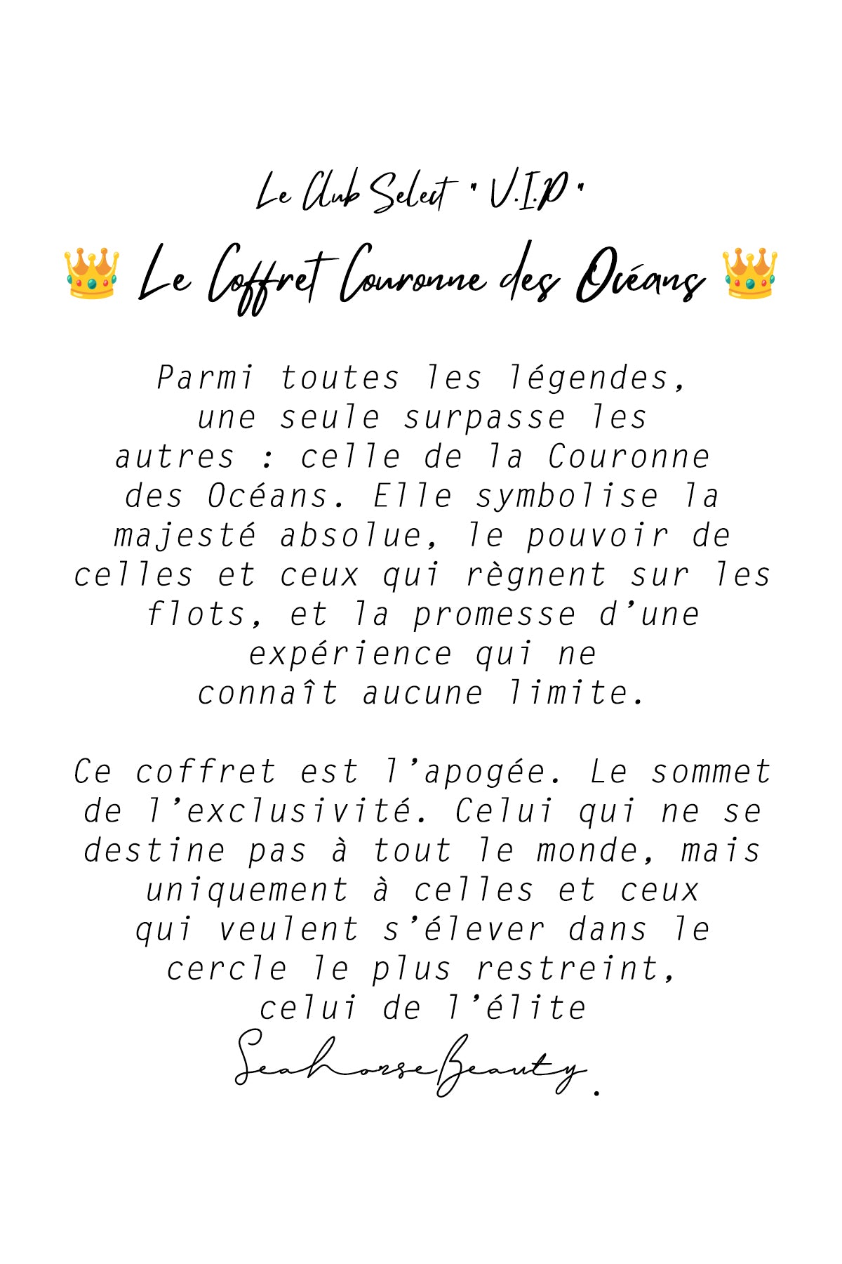 CLUB SÉLECT VIP | La Couronne des Océans